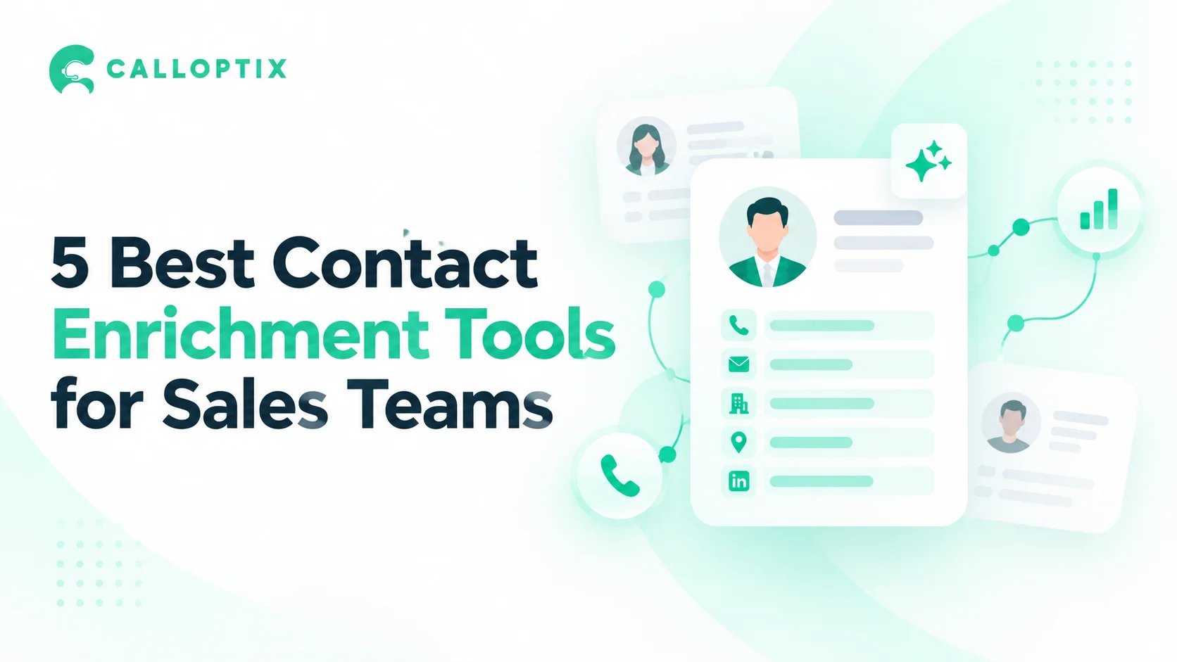 Illustration of enriched B2B contact profiles and sales data connections